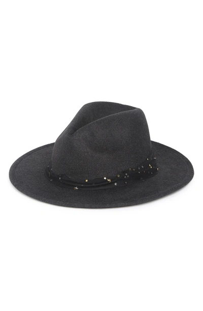 Steve Madden Tulle Trim Fedora In Grey