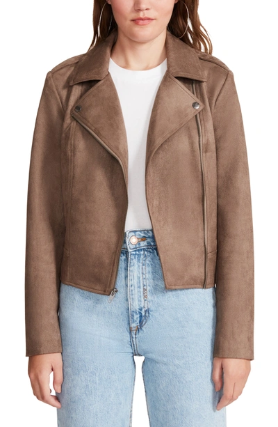 Bb Dakota By Steve Madden Not Your Baby Faux Suede Jacket In Mocha