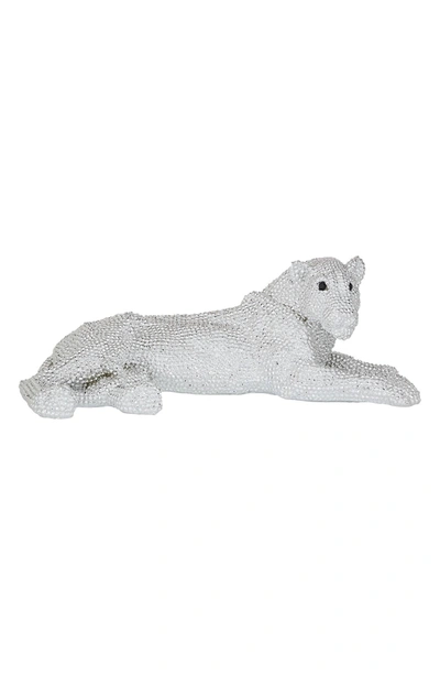 Willow Row White Rhinestone Panther Sculpture
