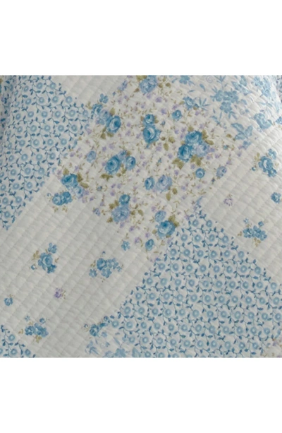 Laura Ashley Kenna Pastel Blue Full/queen Quilt Set In Cornflower