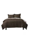 Ienjoy Home Treat Yourself To The Ultimate Down Alternative Reversible 3-piece Comforter Set In Taupe & Chocolate