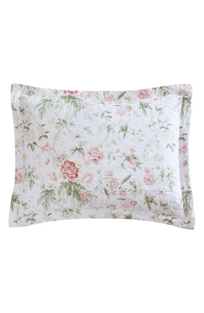 Laura Ashley Lindy 3-piece Green Botanical Cotton King Duvet Set In Pink Green