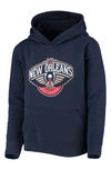 ZZDNU OUTERSTUFF YOUTH NAVY NEW ORLEANS PELICANS PRIMARY LOGO FLEECE PULLOVER HOODIE,3757093