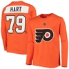 ZZDNU OUTERSTUFF YOUTH CARTER HART ORANGE PHILADELPHIA FLYERS AUTHENTIC STACK LONG SLEEVE NAME & NUMBER T-SHIRT,3789844