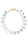 Isshi Rain Drop Beaded Bracelet In Clear