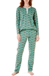 Roller Rabbit Holly Jolly Cotton Pajama Set In Mint