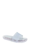 Tory Burch Logo-embossed Bubble Jelly Slides In Blue