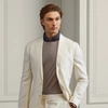 Ralph Lauren Hadley Silk-linen Suit Jacket In Light Cream