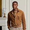 Ralph Lauren Suede Overshirt In Fawn