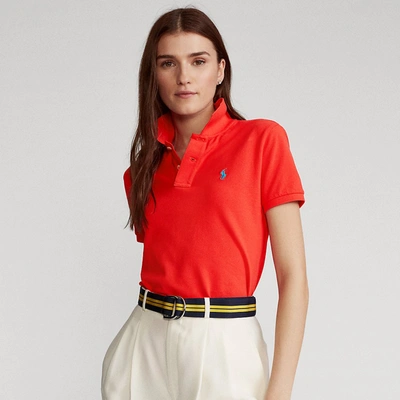 Ralph Lauren Classic Fit Mesh Polo Shirt In Red