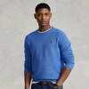 Ralph Lauren Mesh-knit Cotton Crewneck Sweater In Freedom Blue Heather