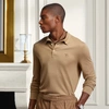 Ralph Lauren Logo-embroidered Wool-piqué Polo Shirt In Brown
