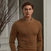 Ralph Lauren Herringbone Cashmere Sweater In Camel Multi