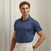 Ralph Lauren Custom Slim Fit Piqué Polo Shirt In Light Navy