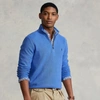 Ralph Lauren Mesh-knit Cotton Quarter-zip Sweater In Freedom Blue Heather