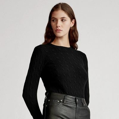 Ralph Lauren Cable-knit Cashmere Sweater In Black