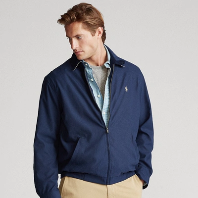 Polo Ralph Lauren Cotton Gabardine Bomber Jacket In Blue