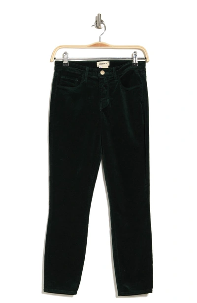 Lagence L'agence Margot Velvet Crop Skinny Jeans In Evergreen