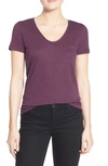 Caslon ® Rounded V-neck T-shirt In Purple Bramble