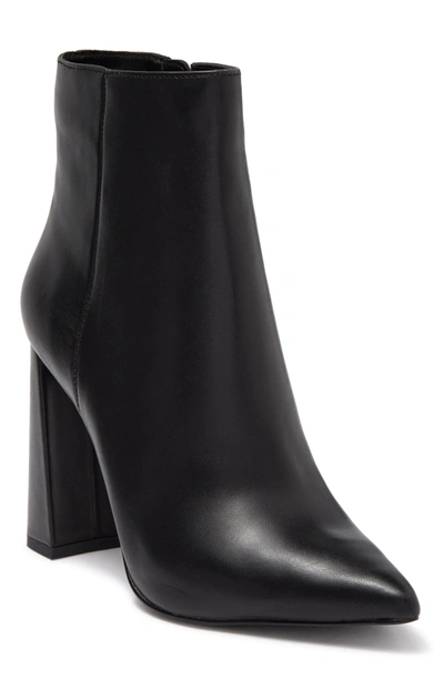 Steve Madden Tarra Snakeskin Embossed Leather Bootie In Black Leather
