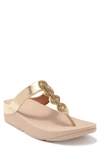 Fitflop Fino Crystal Embellished Thong Platform Sandal In Platino