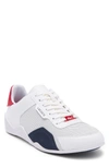 Lacoste Hapona Low Top Sneaker In Wht/ Nvy/ Red