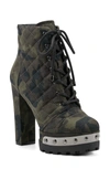 Jessica Simpson Irella Platform Combat Boot In Green Combo