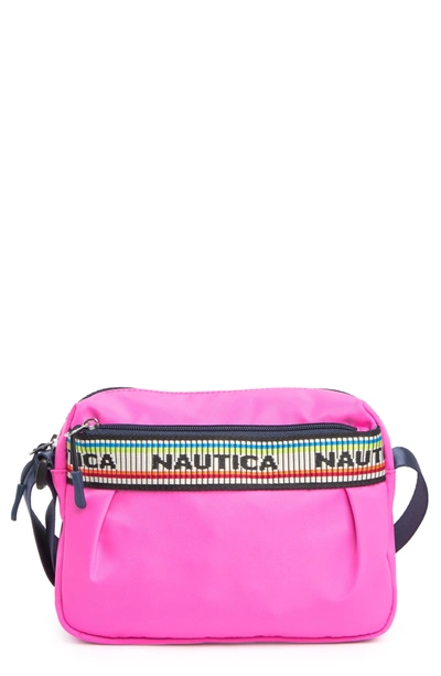 Nautica Riptide Logo Crossbody Bag In Hot Pink
