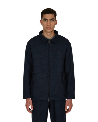 Gramicci Navy Checked Wool Blend Jacket In Navycheck