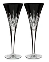 Waterford Crystal Lismore Black Flute Glasses, Set Of 2
