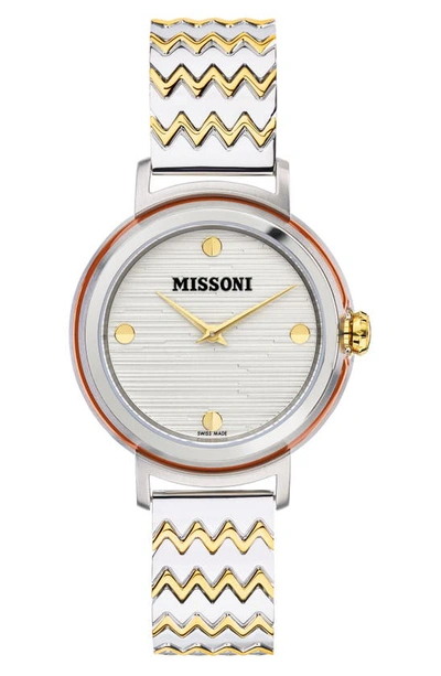 Missoni Fiammato Bracelet Watch, 37mm In Two Tone