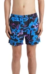 VALENTINO VALENTINO NEON CAMO SWIM TRUNKS,XV3UH02880F