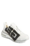 Givenchy Graffiti-logo Lace-up Sneakers In White/black