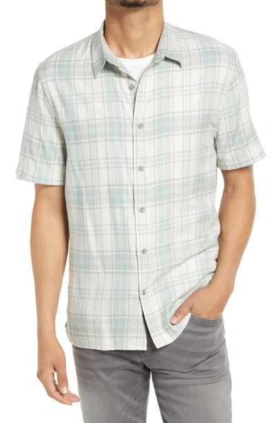 Vince Shoreline Plaid Classic Fit Short Sleeve Button-up Shirt In H Sand Road