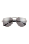 Ray Ban 56mm Square Sunglasses In Silver/ Dark Grey