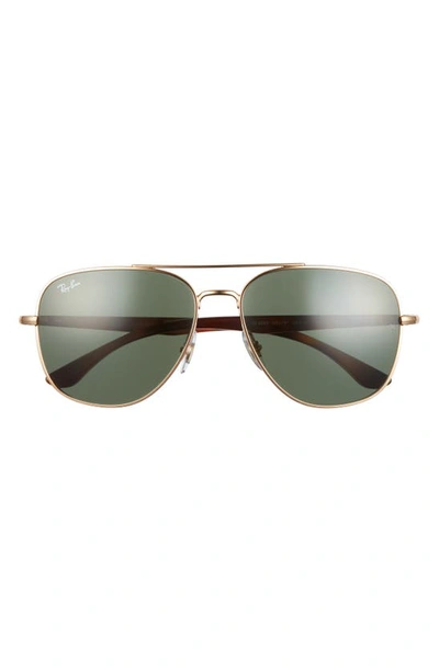 Ray Ban 56mm Square Sunglasses In Arista/ Green