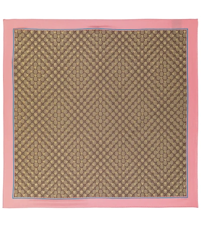 Gucci Gg Monogrammed Modal And Silk-blend Scarf In Beige