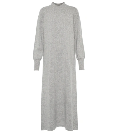 Eres Alix Wool And Cashmere Midi Dress In Grey Flannel