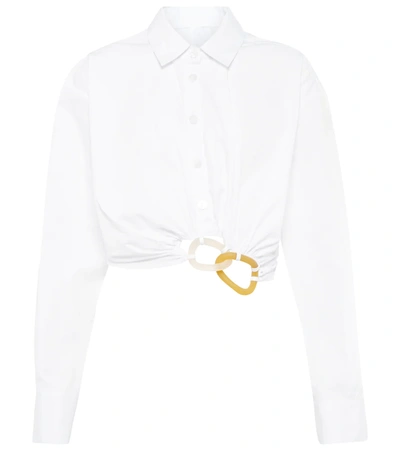 Christopher Esber Resin Linked Cropped Shirt White In White