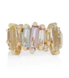 SUZANNE KALAN PASTEL RAINBOW 14KT GOLD RING WITH DIAMONDS,P00626037