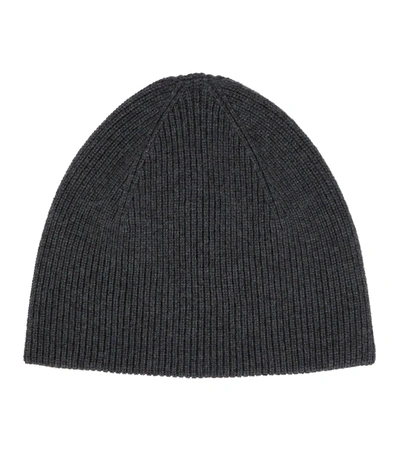 The Row Ossa Rib Knit Cashmere Beanie In Charcoal