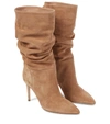 Paris Texas 85mm Slouchy Suede Boots In Светло-коричневый