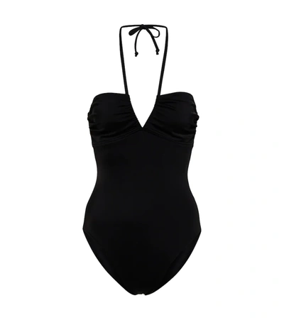 Norma Kamali Mio Halterneck Swimsuit In Black