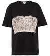 Alexander Mcqueen Lace-overlay Cotton Jersey T-shirt In Black / Shell