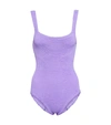 Hunza G Square Neck One-piece Swimsuit In Lilac In Lilac