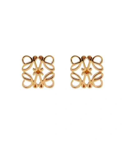 Loewe Gold-plated Anagram Stud Earrings In Metallic