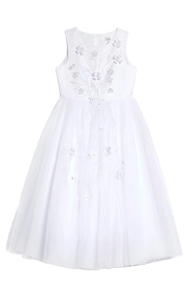 Us Angels Kids' Little Girl's & Girl's Bella Floral Fit-&-flare Dress In Ivory