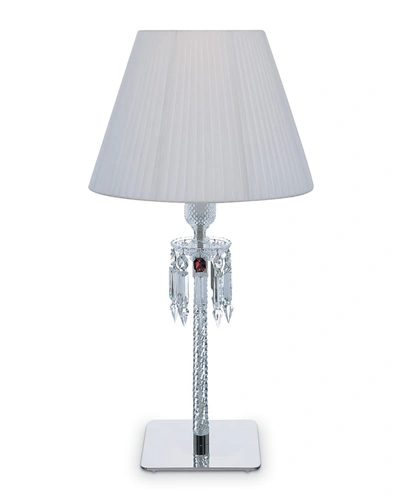 BACCARAT TORCH CRYSTAL DESK LAMP WITH WHITE SHADE,PROD138530145
