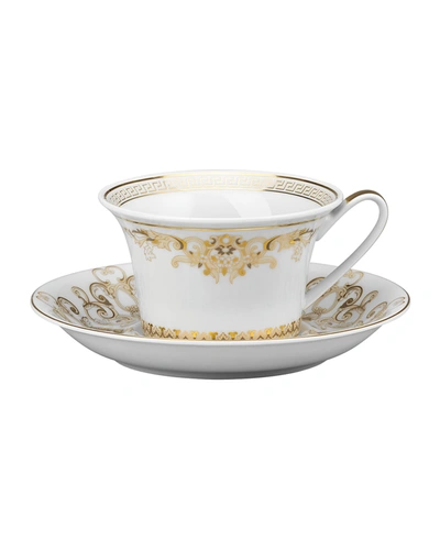 Versace Medusa Gala Low Coffee Cup And Saucer In Gold