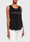 Lafayette 148 Reversible Perla Tank In Black